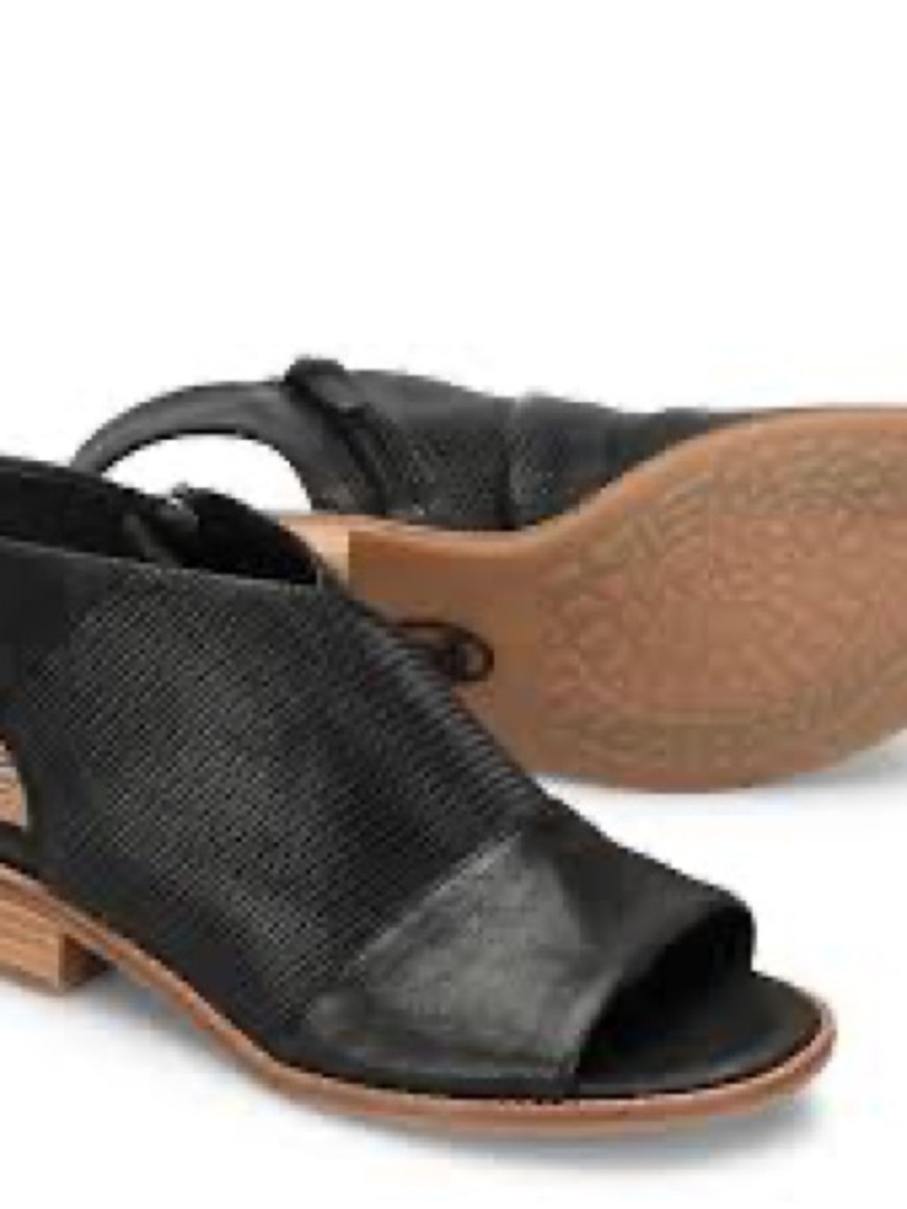 Like New Sofft Black Open-Toe Slingback Women's Leather Sandals